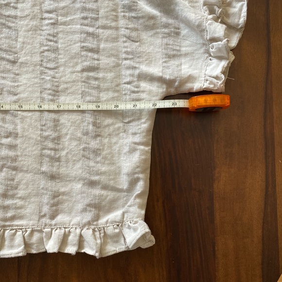 ZARA Ruffled Sleeve Linen Boxy Shirt - Picture 3 of 4